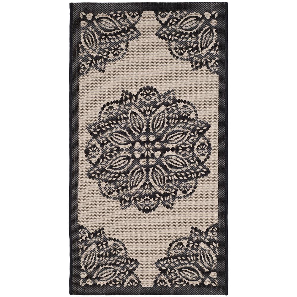 COURTYARD, BEIGE / BLACK, 2' X 3'-7", Area Rug, CY6139-256-2. Picture 1