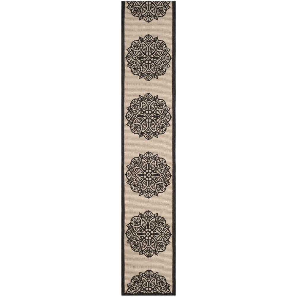 COURTYARD, BEIGE / BLACK, 2'-3" X 12', Area Rug, CY6139-256-212. Picture 1