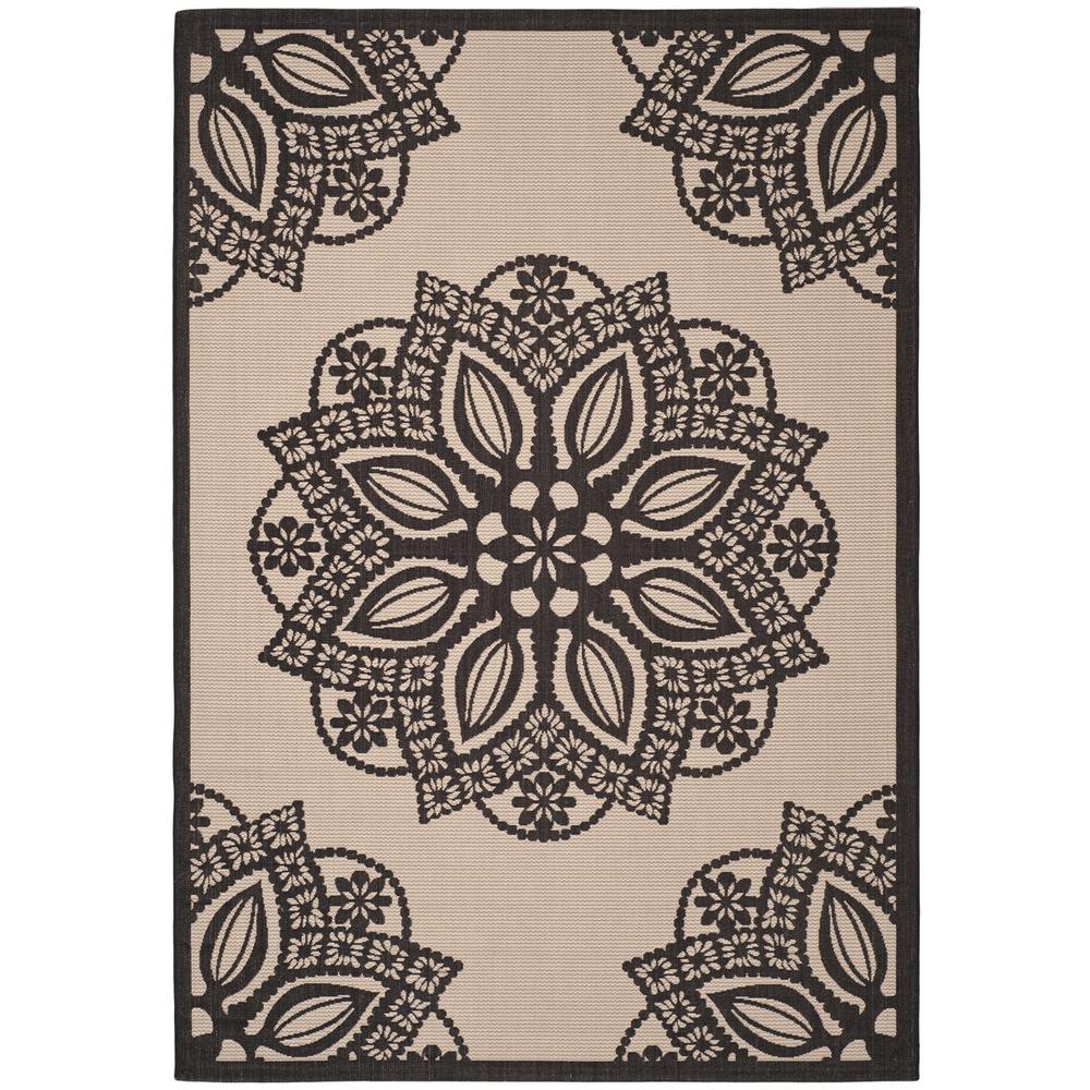 COURTYARD, BEIGE / BLACK, 4' X 5'-7", Area Rug, CY6139-256-4. Picture 1