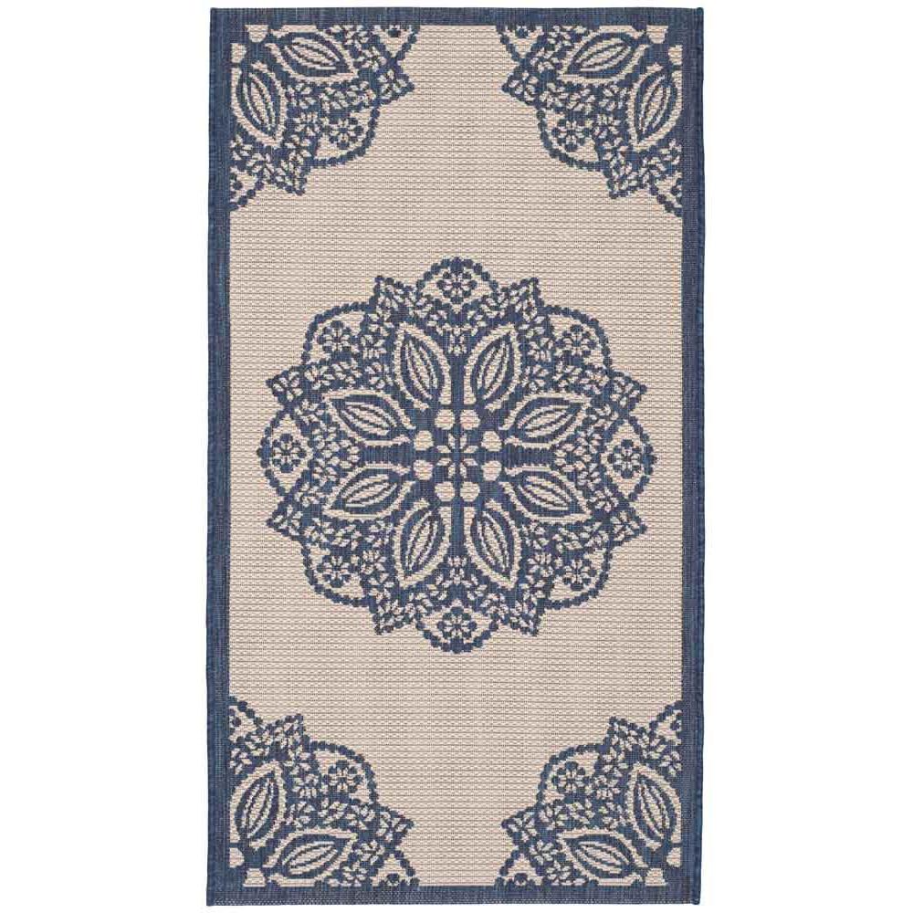 COURTYARD, BEIGE / NAVY, 2'-7" X 5', Area Rug, CY6139-258-3. Picture 1