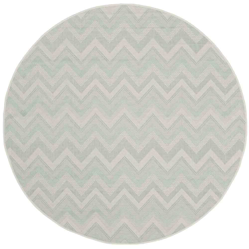 COURTYARD, LIGHT GREY / AQUA, 5'-3" X 5'-3" Round, Area Rug. Picture 1