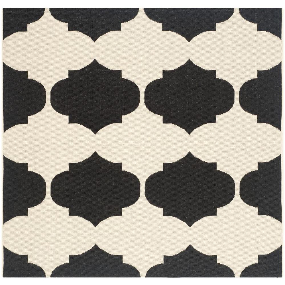 COURTYARD, BEIGE / BLACK, 5'-3" X 5'-3" Square, Area Rug, CY6162-256-5SQ. Picture 1