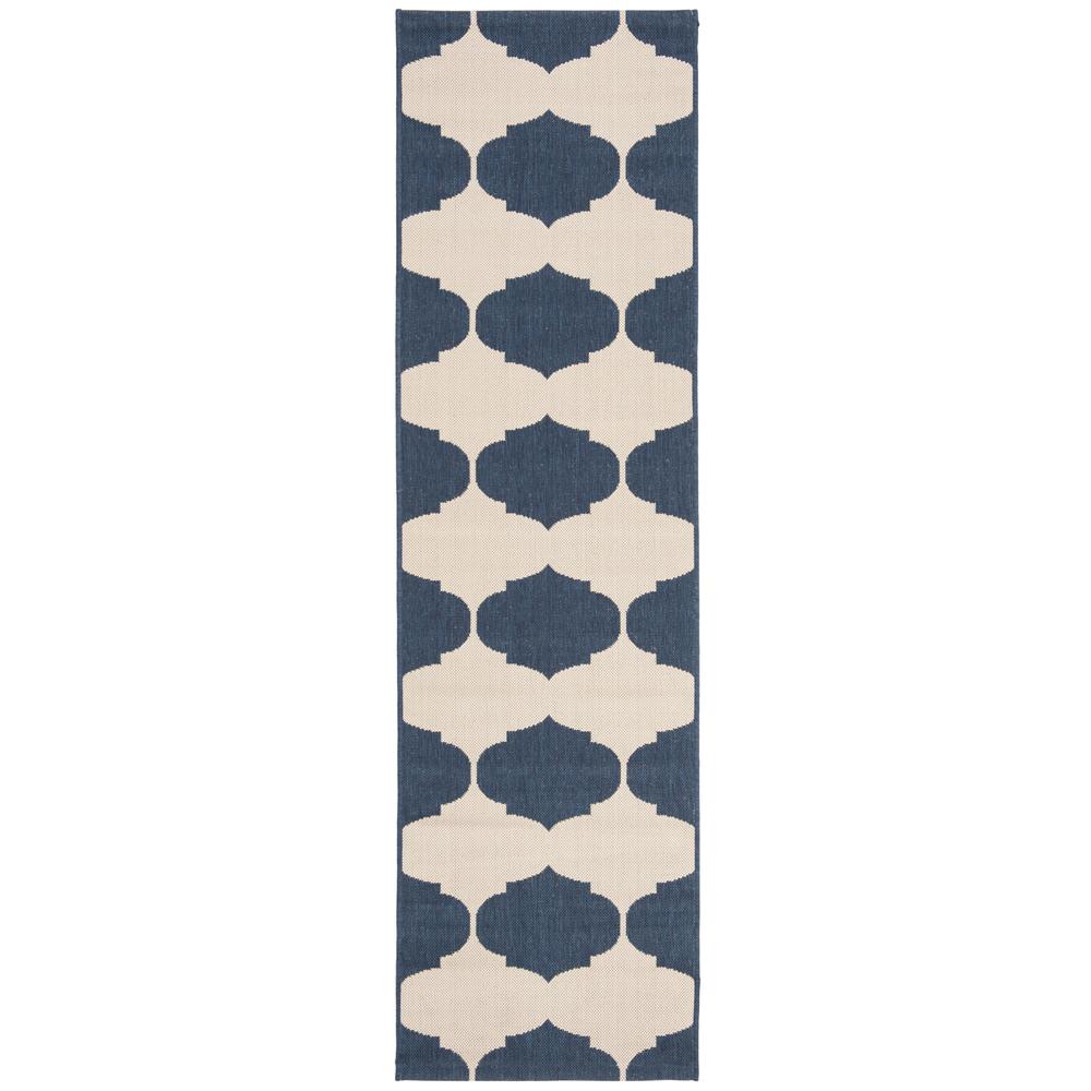 COURTYARD, BEIGE / NAVY, 2'-3" X 12', Area Rug, CY6162-258-212. Picture 1
