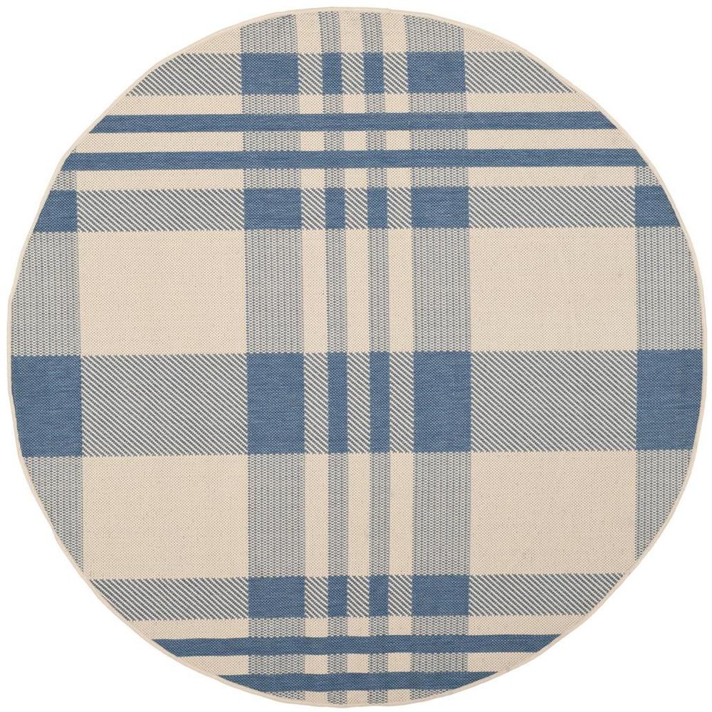 COURTYARD, BEIGE / BLUE, 5'-3" X 5'-3" Round, Area Rug, CY6201-233-5R. Picture 1