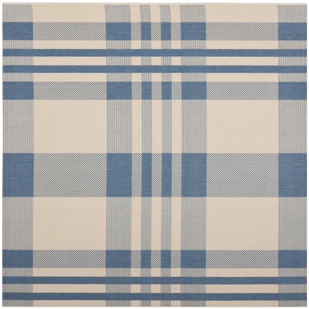 COURTYARD, BEIGE / BLUE, 6'-7" X 6'-7" Square, Area Rug, CY6201-233-7SQ. Picture 1