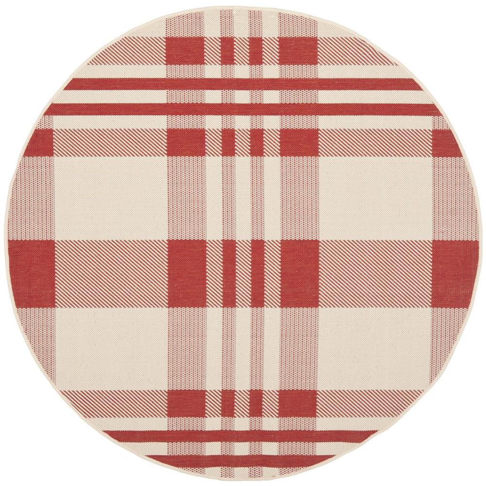COURTYARD, RED / BONE, 5'-3" X 5'-3" Round, Area Rug, CY6201-238-5R. Picture 1