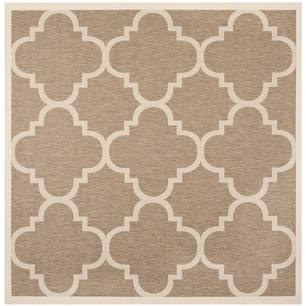 COURTYARD, BROWN, 4' X 4' Square, Area Rug. Picture 1