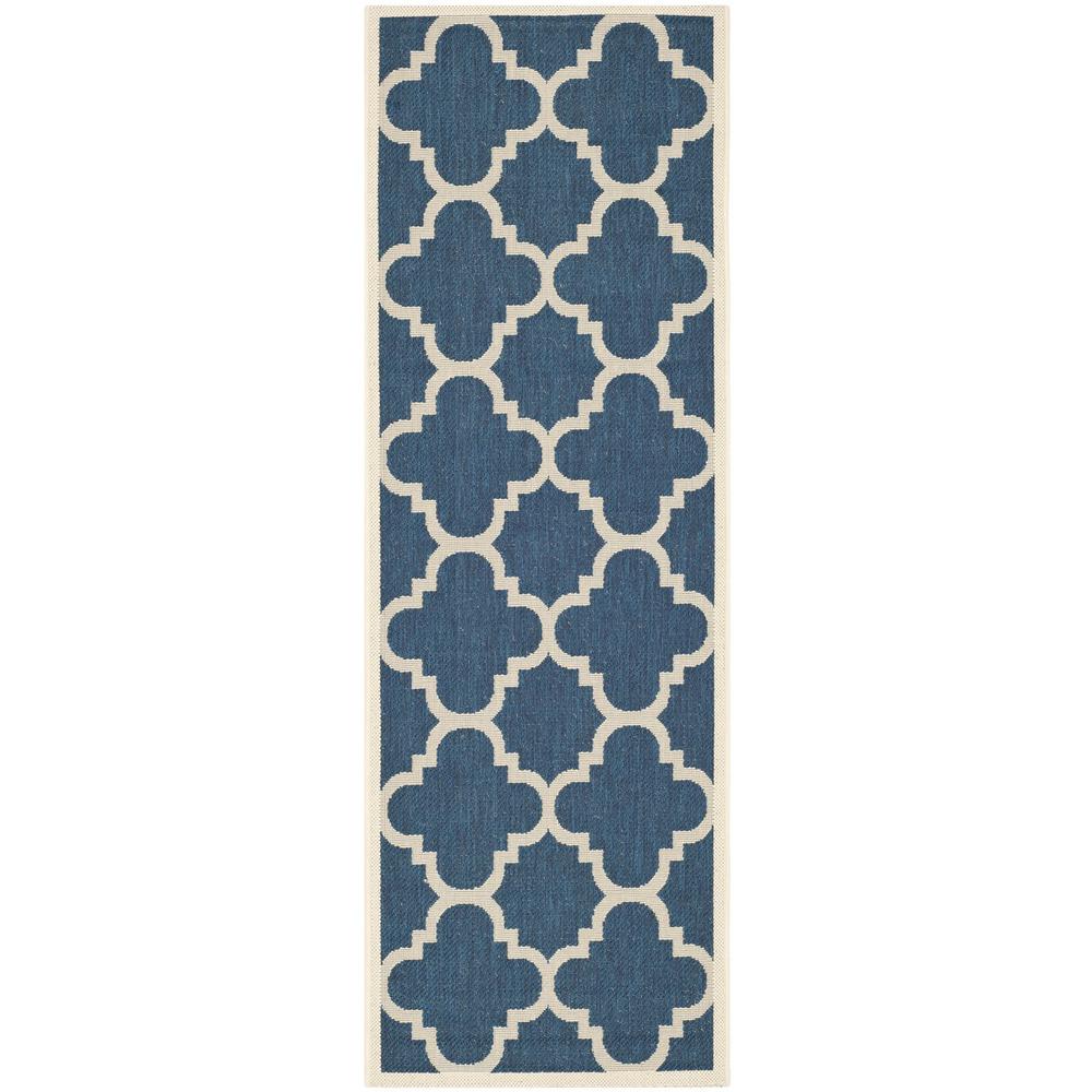 COURTYARD, NAVY / BEIGE, 2'-3" X 10', Area Rug, CY6243-268-210. Picture 1