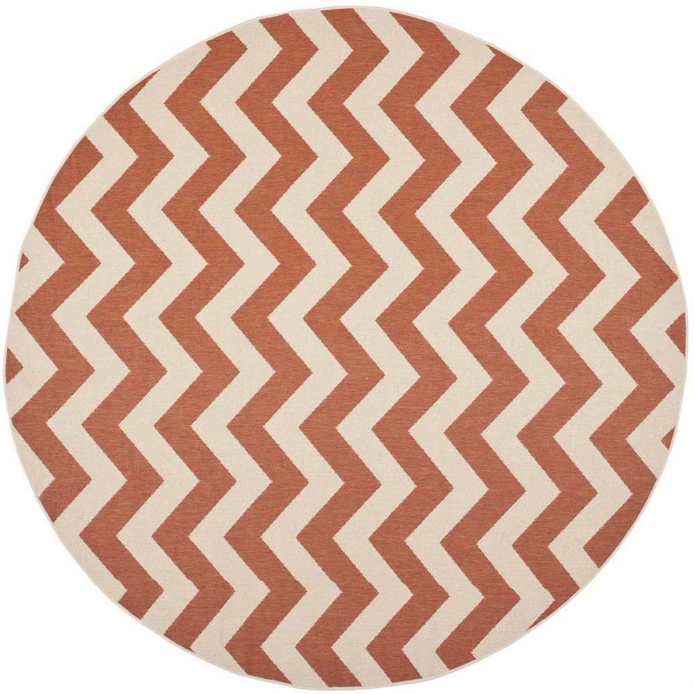 COURTYARD, TERRACOTTA / BEIGE, 7'-10" X 7'-10" Round, Area Rug, CY6244-241-8R. Picture 1