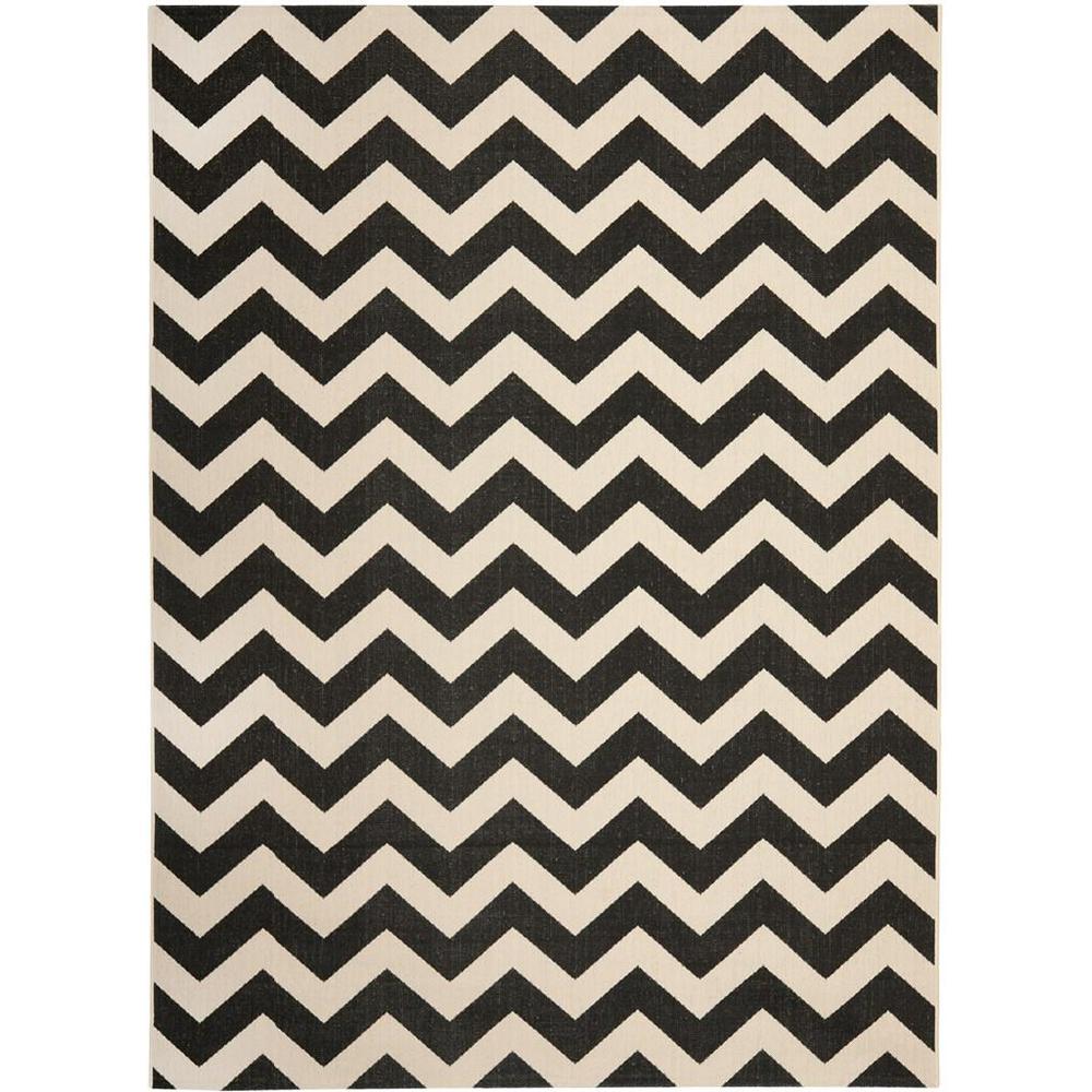 COURTYARD, BLACK / BEIGE, 8' X 11', Area Rug, CY6244-256-8. Picture 1