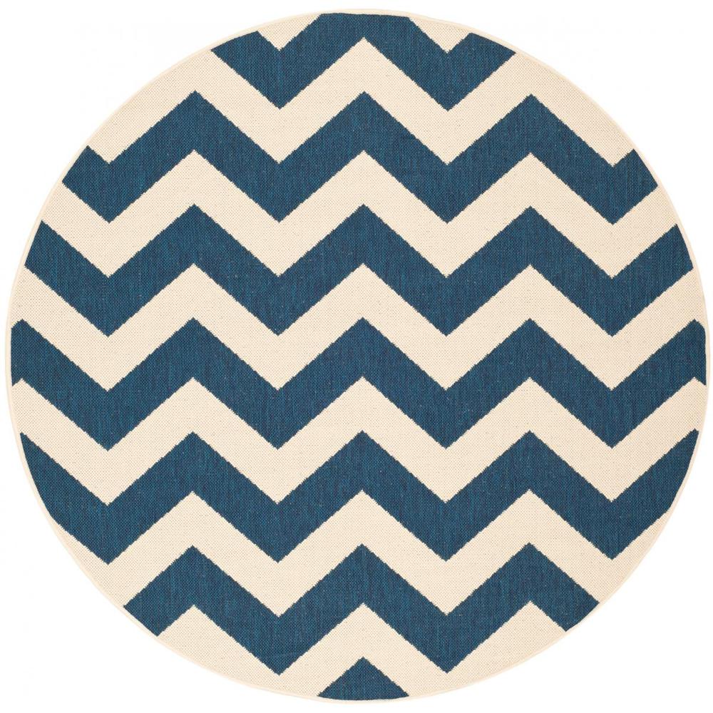 COURTYARD, NAVY / BEIGE, 5'-3" X 5'-3" Round, Area Rug, CY6244-268-5R. Picture 1