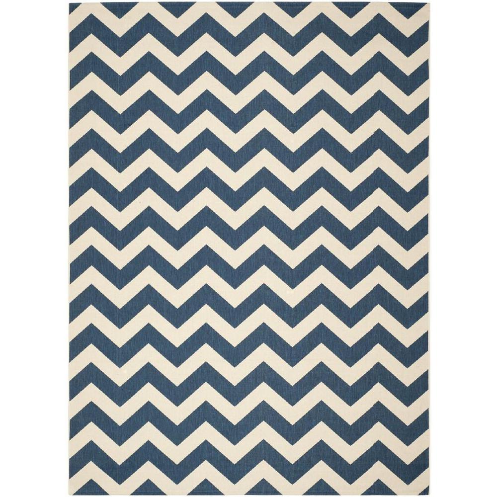 COURTYARD, NAVY / BEIGE, 8' X 11', Area Rug, CY6244-268-8. Picture 1