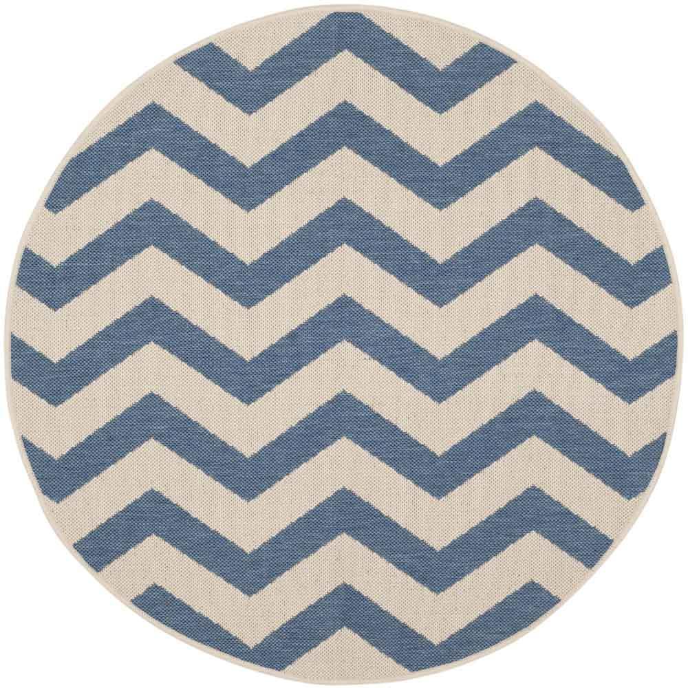 COURTYARD, BLUE / BEIGE, 4' X 4' Round, Area Rug, CY6245-243-4R. Picture 1