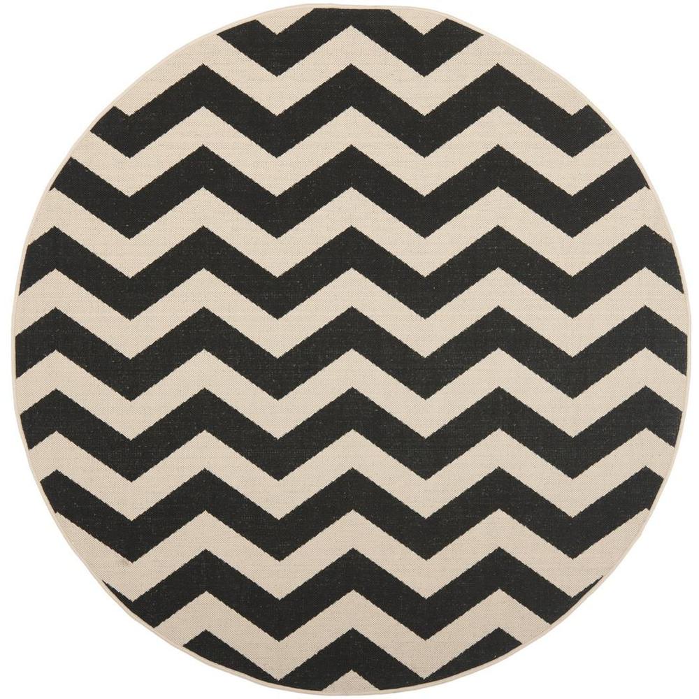 COURTYARD, BLACK / BEIGE, 4' X 4' Round, Area Rug, CY6245-256-4R. Picture 1
