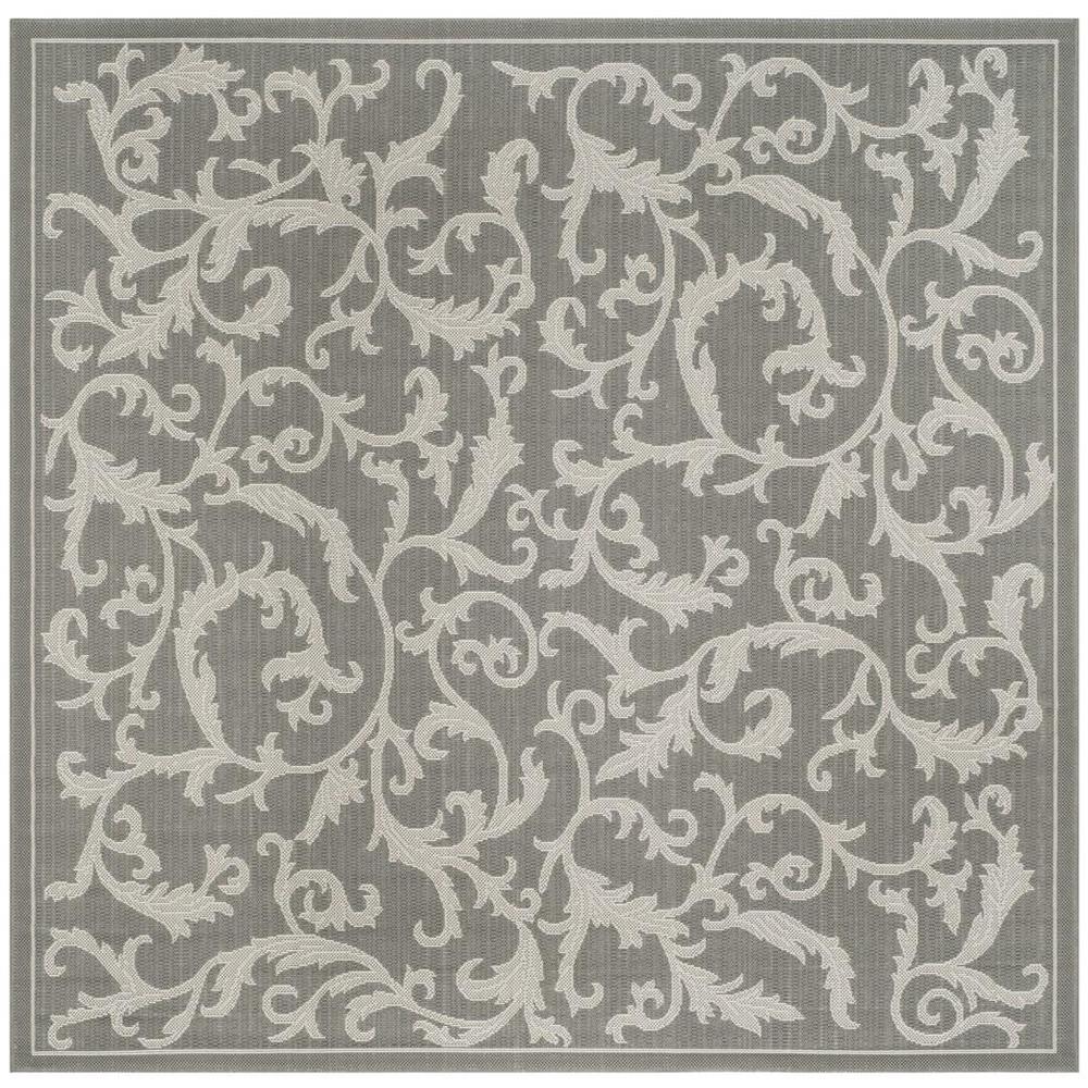 COURTYARD, ANTHRACITE / LIGHT GREY, 6'-7" X 6'-7" Square, Area Rug. Picture 1
