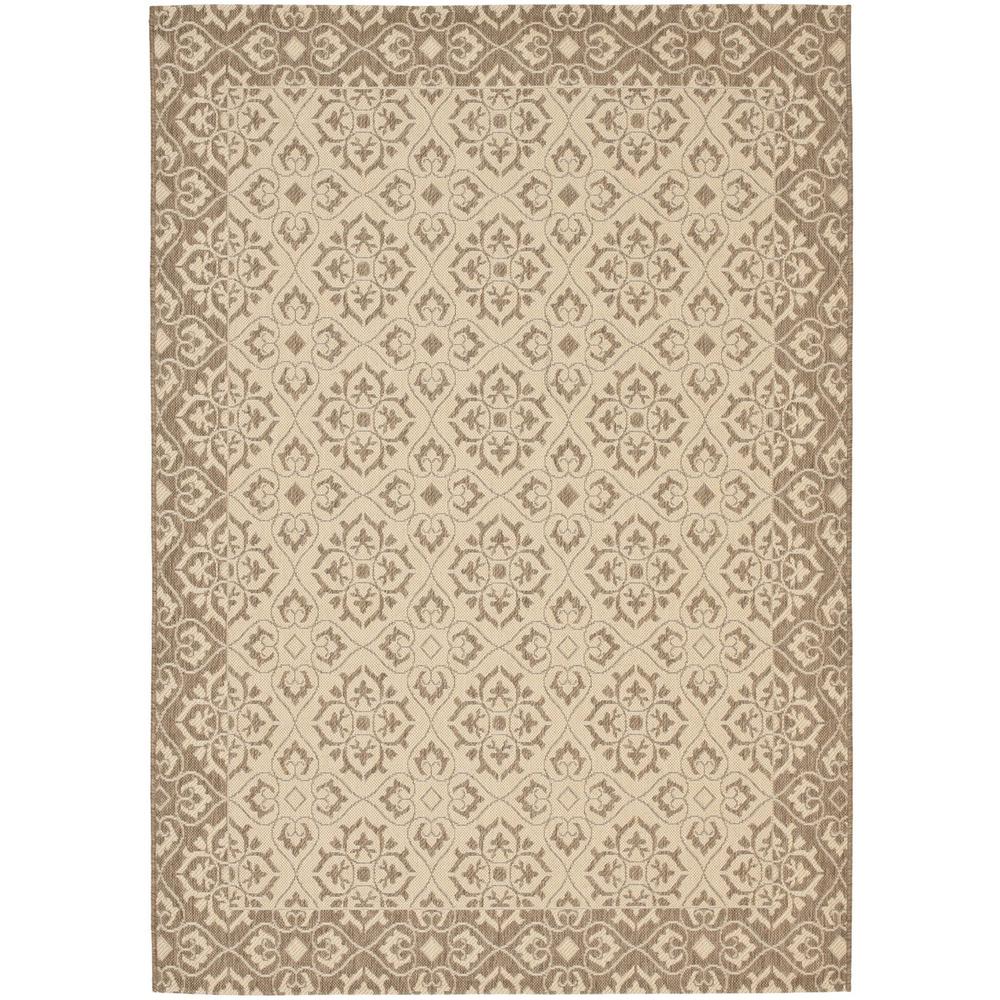 COURTYARD, CREME / BROWN, 5'-3" X 7'-7", Area Rug, CY6550-12-5. Picture 1