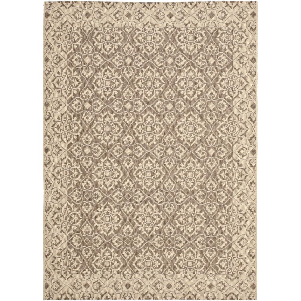 COURTYARD, BROWN / CREME, 4' X 5'-7", Area Rug, CY6550-22-4. Picture 1