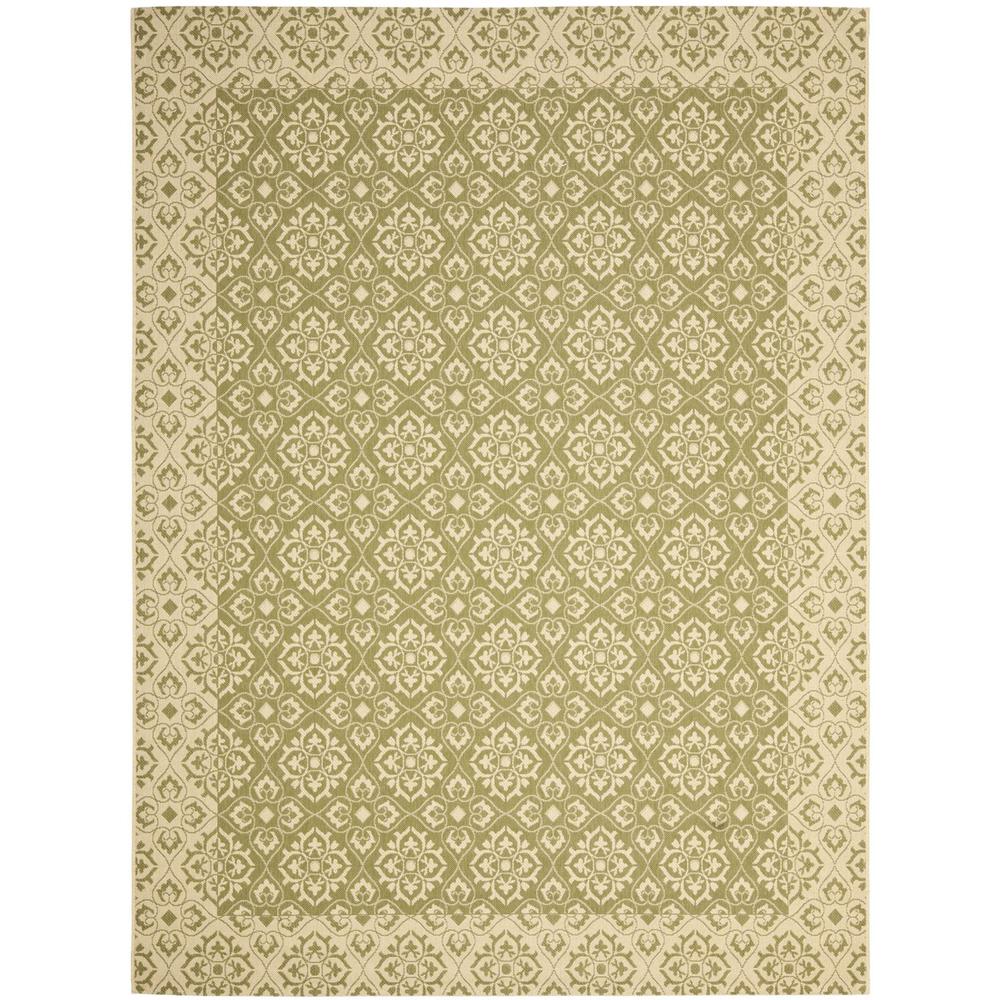 COURTYARD, GREEN / CREME, 8' X 11', Area Rug, CY6550-24-8. Picture 1