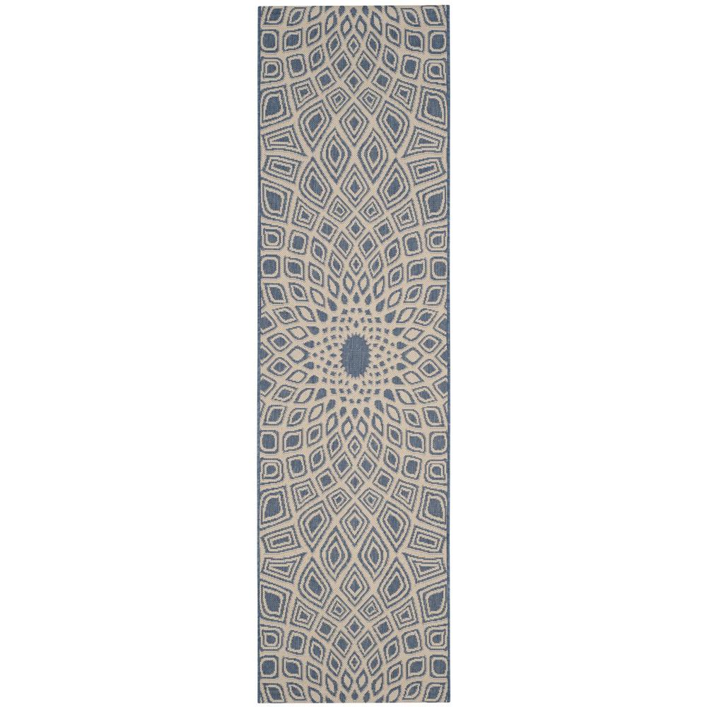 COURTYARD, BLUE / BEIGE, 2'-3" X 8', Area Rug, CY6616-23321-28. Picture 1