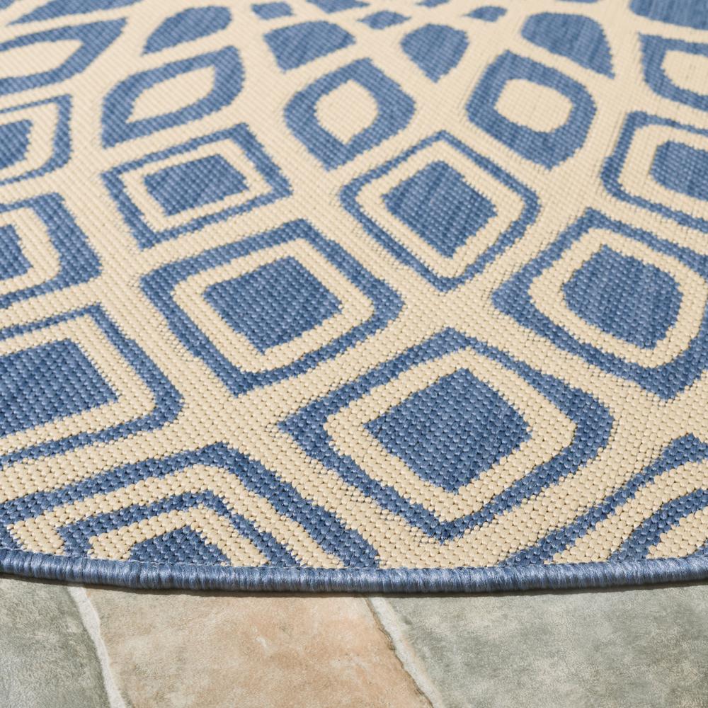 COURTYARD, BLUE / BEIGE, 6'-7" X 6'-7" Round, Area Rug, CY6616-23321-7R. Picture 2