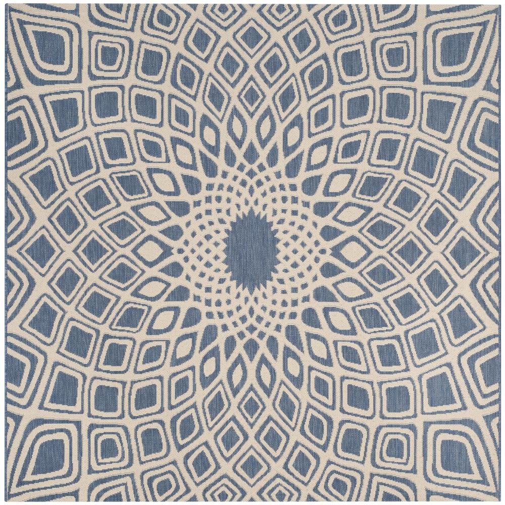 COURTYARD, BLUE / BEIGE, 6'-7" X 6'-7" Square, Area Rug, CY6616-23321-7SQ. Picture 1