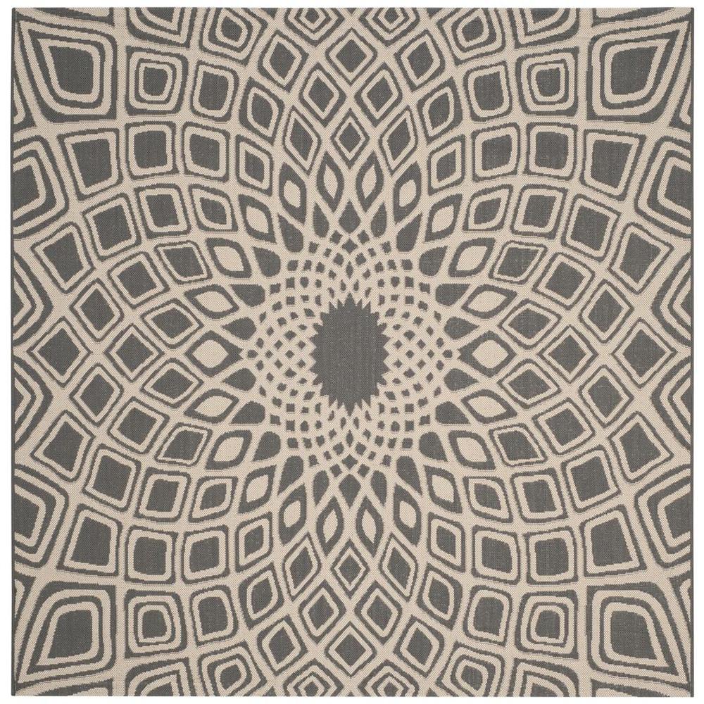 COURTYARD, ANTHRACITE / BEIGE, 6'-7" X 6'-7" Square, Area Rug, CY6616-23621-7SQ. Picture 1