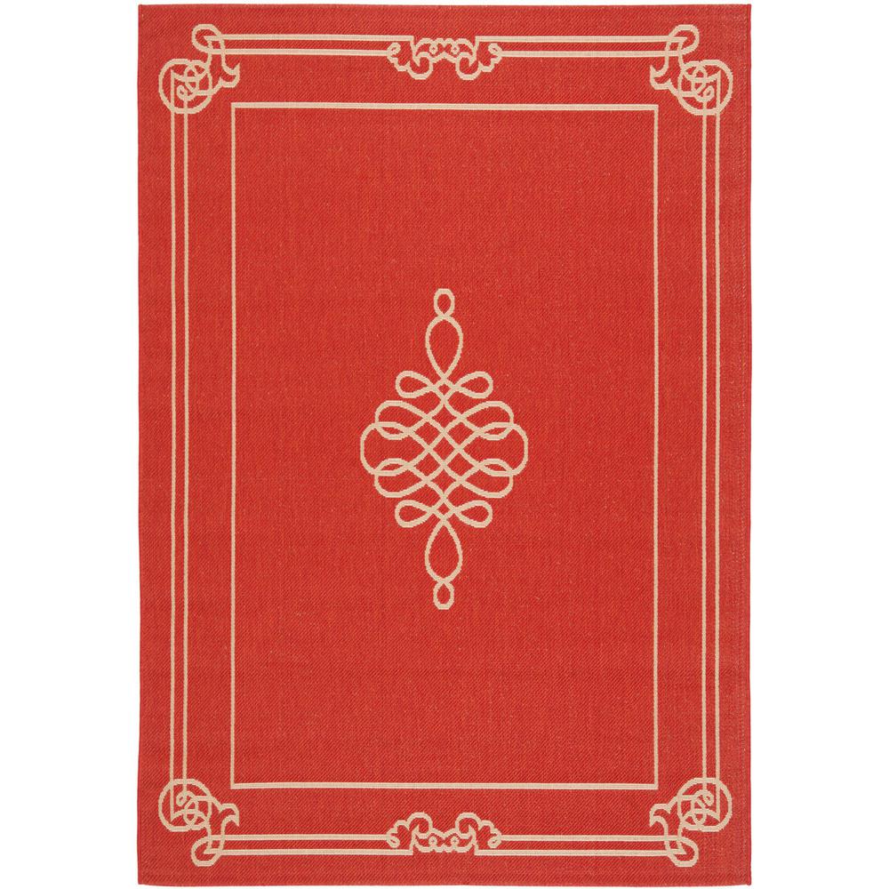 COURTYARD, RED / CREME, 8' X 11', Area Rug, CY6788-28-8. Picture 1