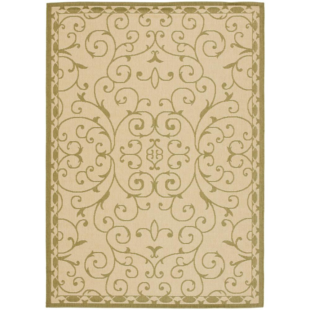 COURTYARD, CREAM / GREEN, 6'-7" X 9'-6", Area Rug, CY6888-14-6. Picture 1