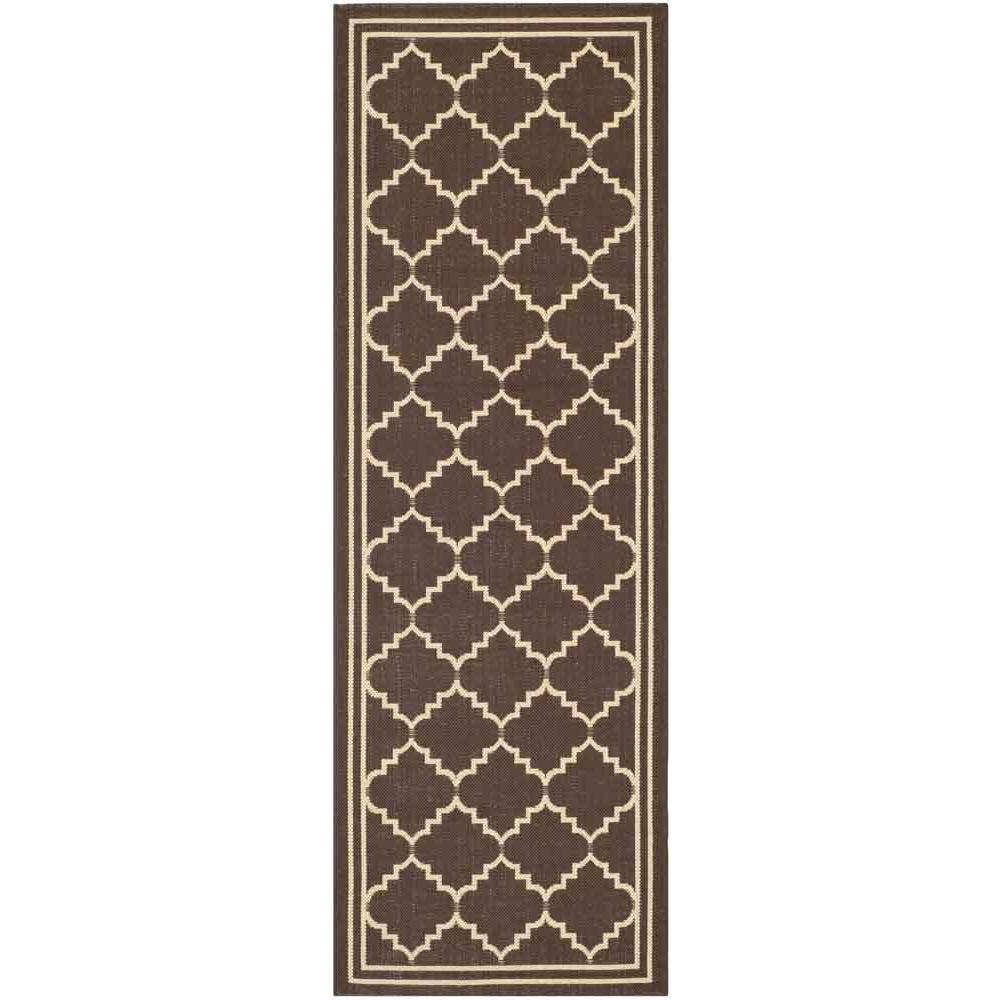COURTYARD, CHOCOLATE / CREAM, 2'-3" X 10', Area Rug. Picture 1