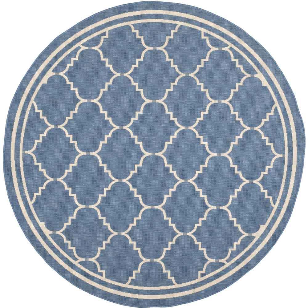 COURTYARD, BLUE / BEIGE, 6'-7" X 6'-7" Round, Area Rug, CY6889-243-7R. Picture 1