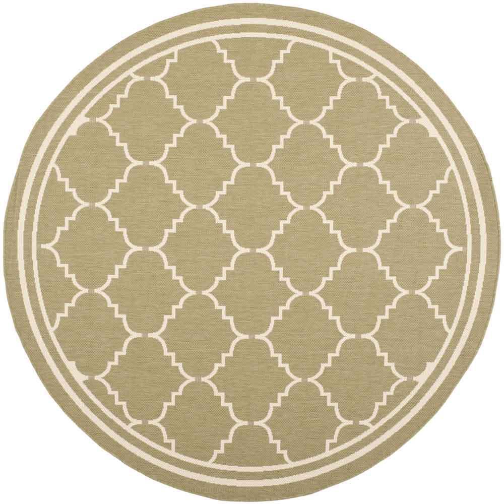 COURTYARD, GREEN / BEIGE, 6'-7" X 6'-7" Round, Area Rug, CY6889-244-7R. Picture 1