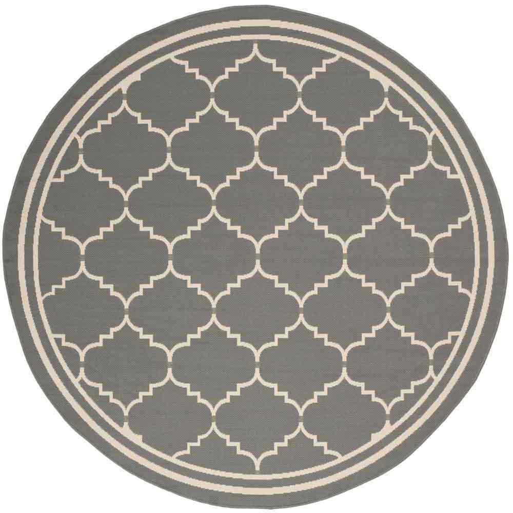COURTYARD, GREY / BEIGE, 6'-7" X 6'-7" Round, Area Rug, CY6889-246-7R. Picture 1