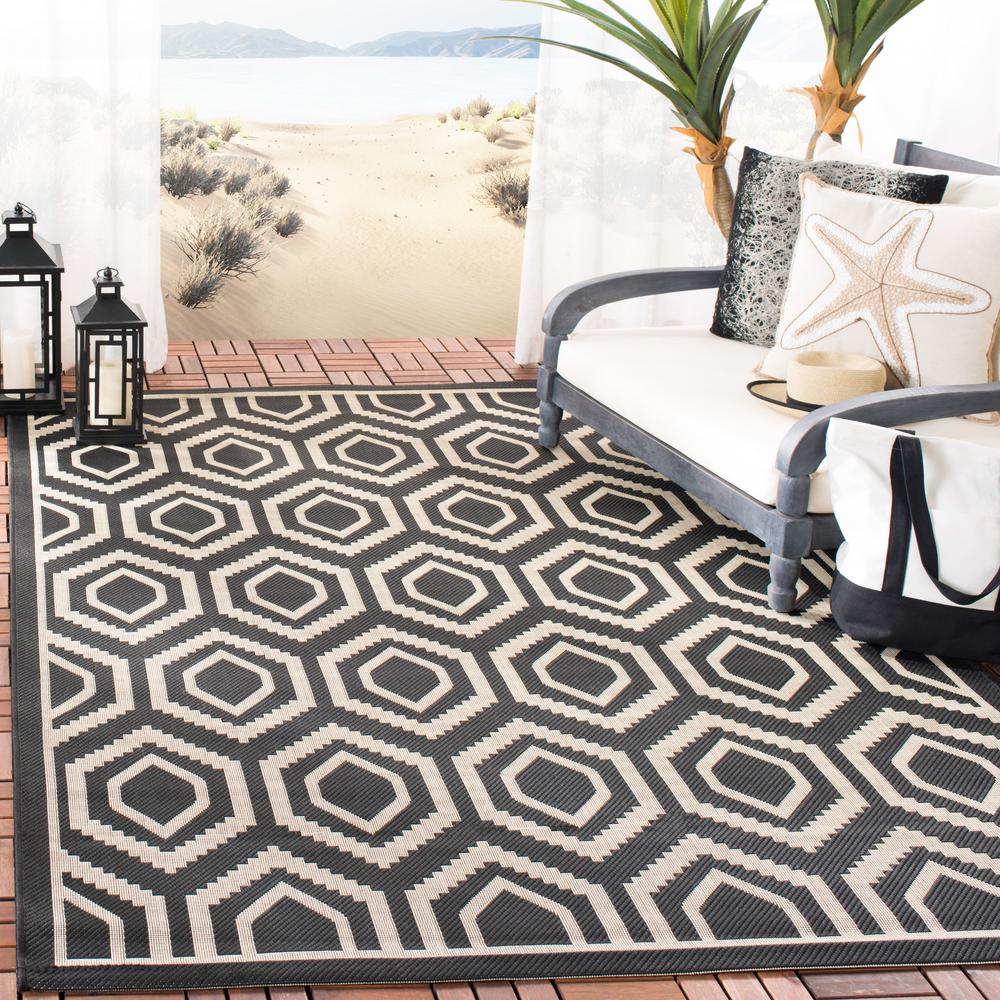 COURTYARD, BLACK / BEIGE, 5'-3" X 7'-7", Area Rug, CY6902-266-5. Picture 3