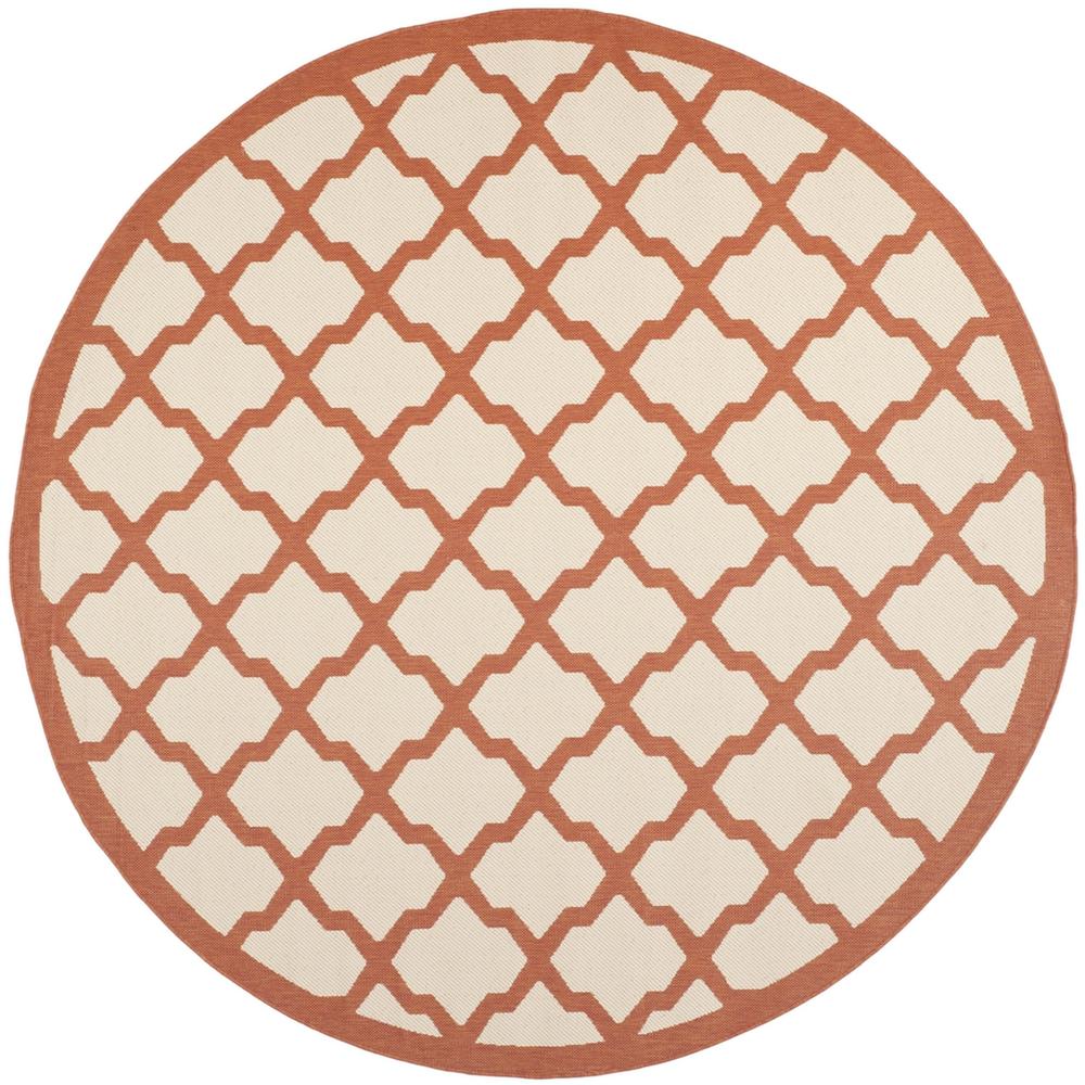 COURTYARD, BEIGE / TERRACOTTA, 7'-10" X 7'-10" Round, Area Rug. Picture 1