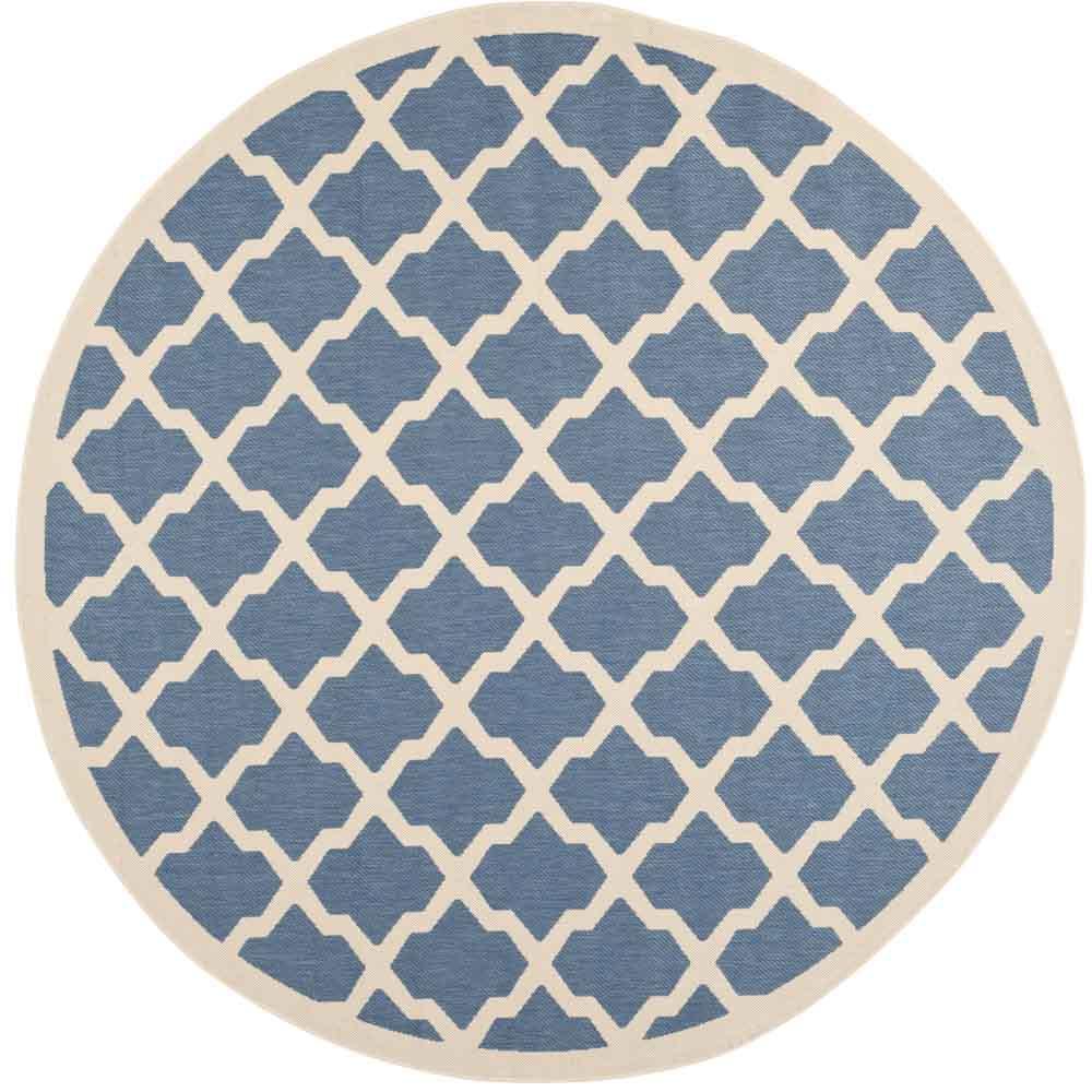 COURTYARD, BLUE / BEIGE, 7'-10" X 7'-10" Round, Area Rug, CY6903-243-8R. Picture 1