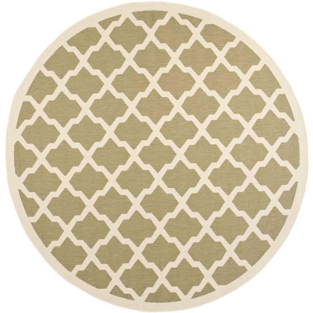 COURTYARD, GREEN / BEIGE, 7'-10" X 7'-10" Round, Area Rug, CY6903-244-8R. Picture 1