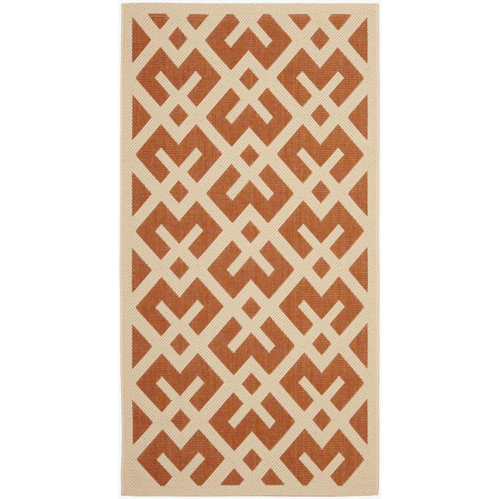COURTYARD, TERRACOTTA / BONE, 2'-7" X 5', Area Rug, CY6915-231-3. Picture 1