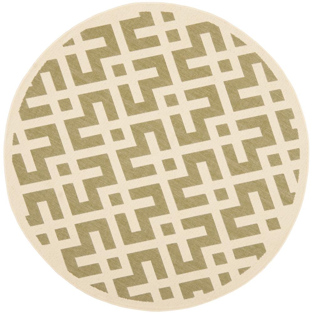 COURTYARD, GREEN / BONE, 5'-3" X 5'-3" Round, Area Rug. Picture 1