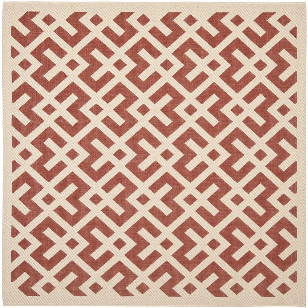 COURTYARD, RED / BONE, 4' X 4' Square, Area Rug, CY6915-238-4SQ. Picture 1