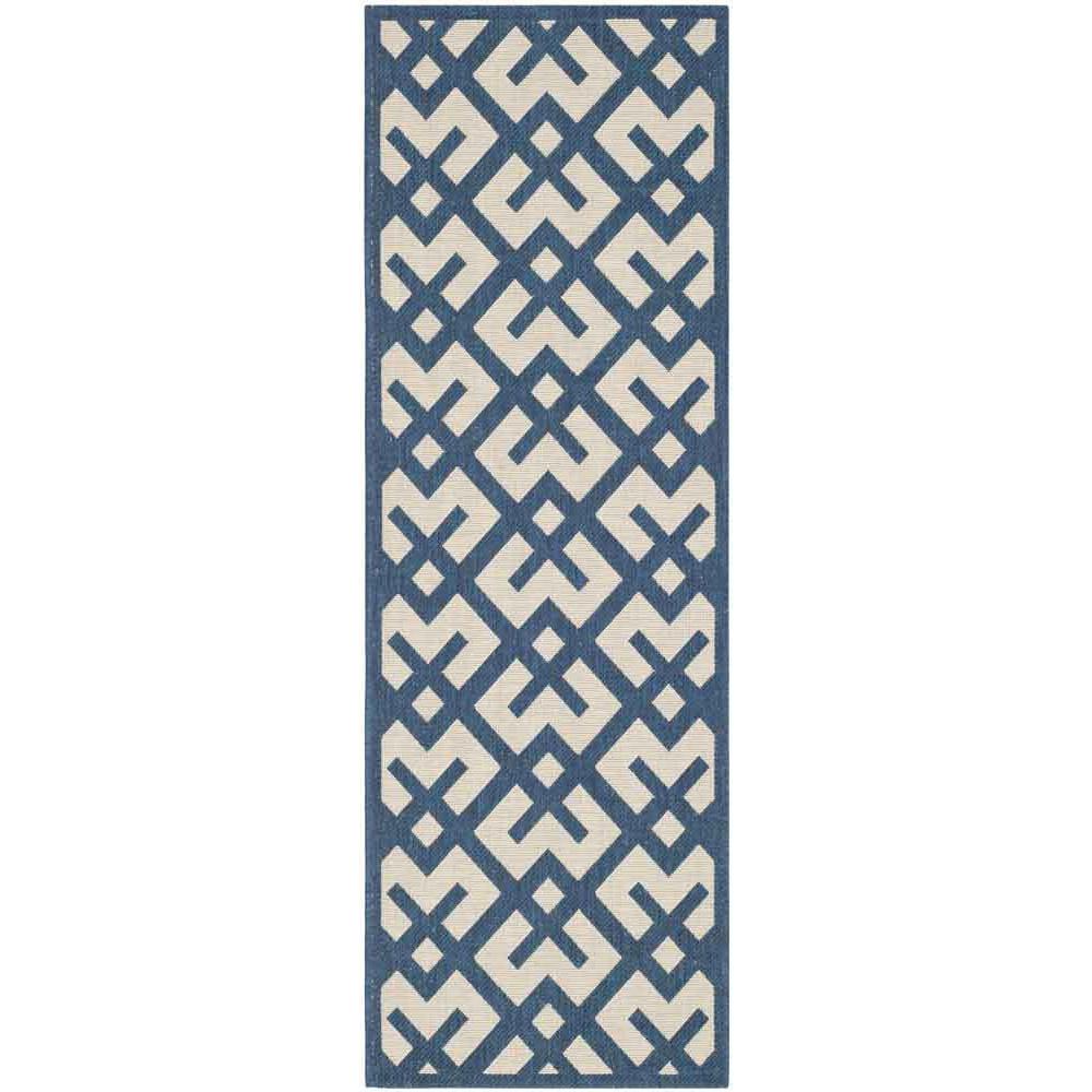 COURTYARD, NAVY / BEIGE, 2'-3" X 10', Area Rug, CY6915-268-210. Picture 1