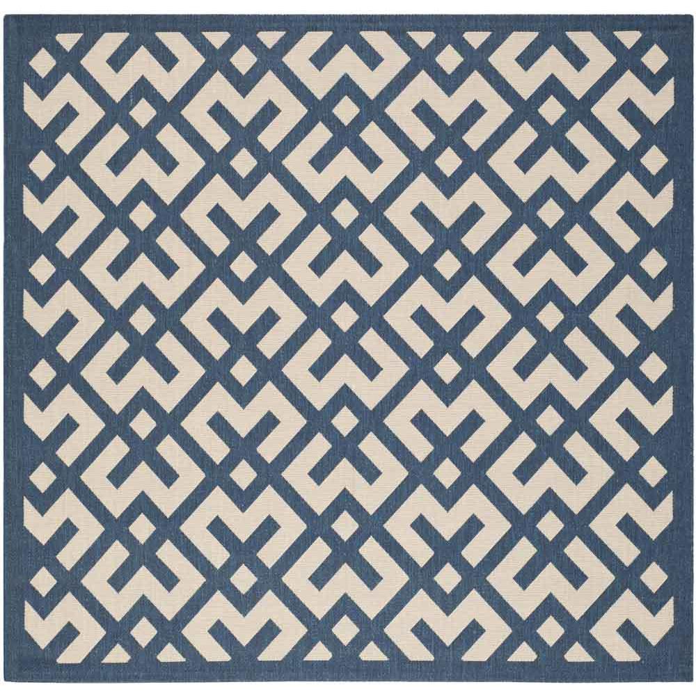 COURTYARD, NAVY / BEIGE, 6'-7" X 6'-7" Square, Area Rug, CY6915-268-7SQ. Picture 1