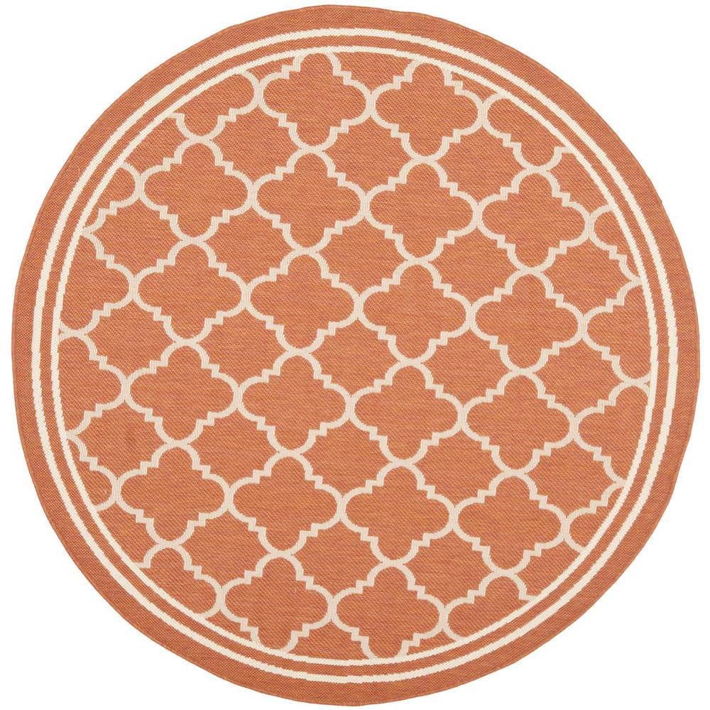 COURTYARD, TERRACOTTA / BONE, 4' X 4' Round, Area Rug. Picture 1