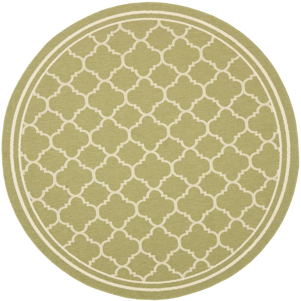 COURTYARD, GREEN / BEIGE, 4' X 4' Round, Area Rug. Picture 1