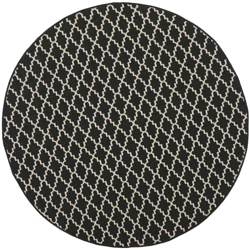 COURTYARD, BLACK / BEIGE, 5'-3" X 5'-3" Round, Area Rug, CY6919-226-5R. Picture 1