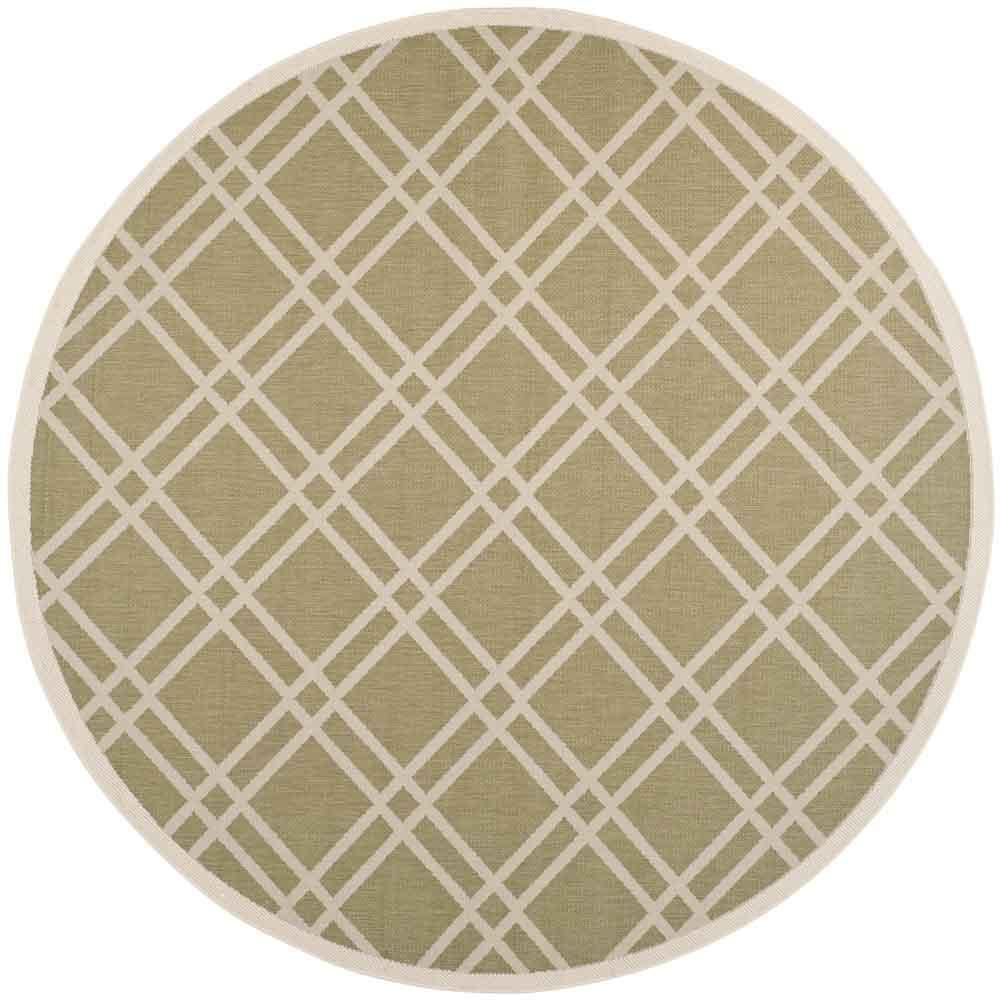 COURTYARD, GREEN / BEIGE, 7'-10" X 7'-10" Round, Area Rug, CY6923-244-8R. Picture 1
