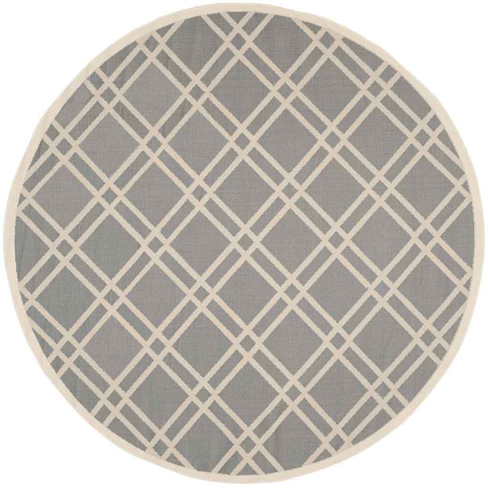 COURTYARD, ANTHRACITE / BEIGE, 7'-10" X 7'-10" Round, Area Rug, CY6923-246-8R. Picture 1