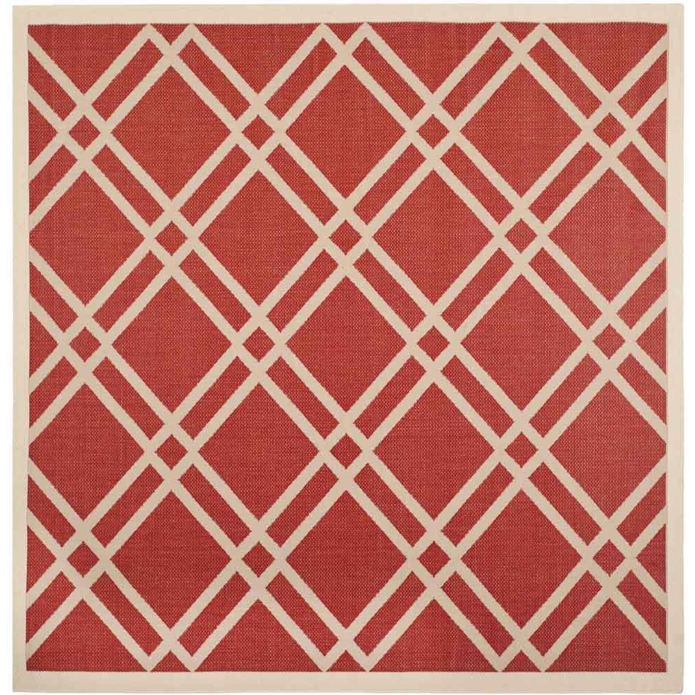 COURTYARD, RED / BONE, 7'-10" X 7'-10" Square, Area Rug, CY6923-248-8SQ. Picture 1