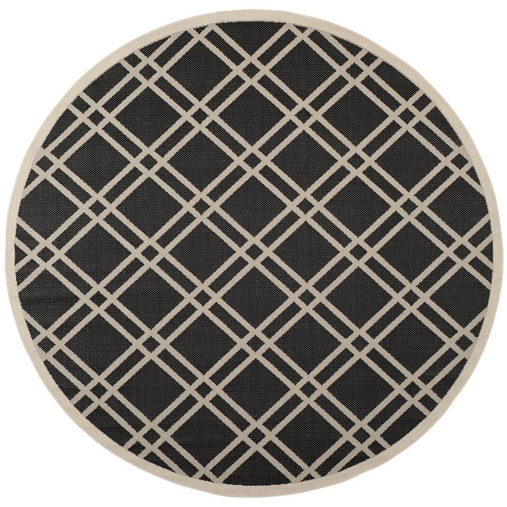 COURTYARD, BLACK / BEIGE, 7'-10" X 7'-10" Round, Area Rug, CY6923-266-8R. Picture 1