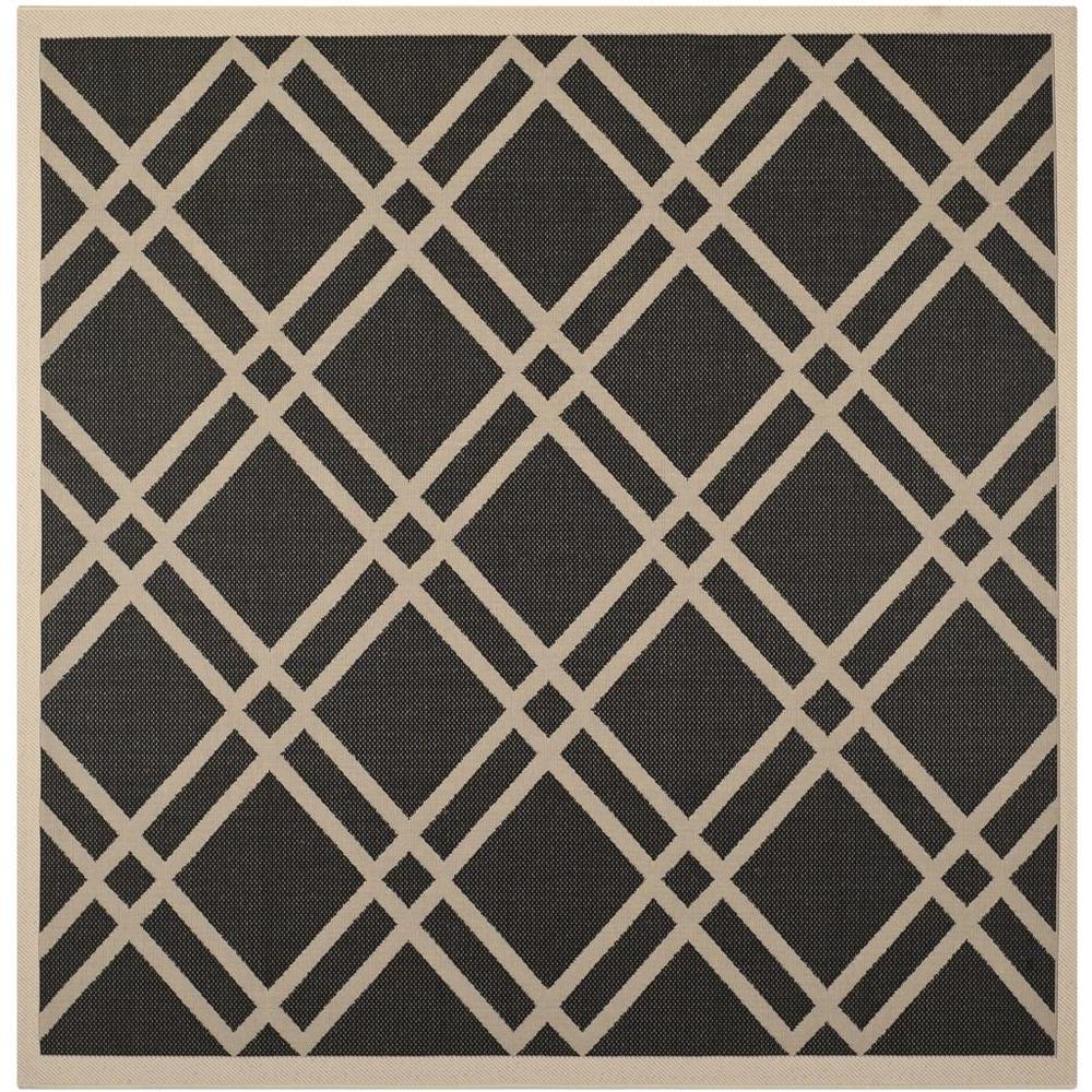 COURTYARD, BLACK / BEIGE, 7'-10" X 7'-10" Square, Area Rug, CY6923-266-8SQ. Picture 1