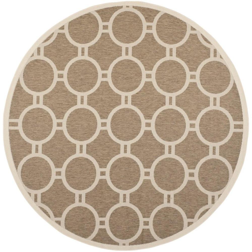 COURTYARD, BROWN / BONE, 7'-10" X 7'-10" Round, Area Rug, CY6924-242-8R. Picture 1